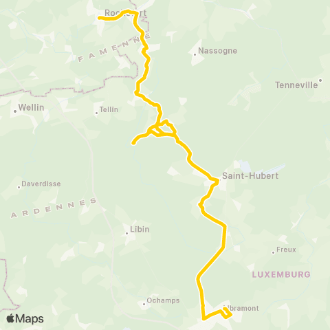 TEC Namur-Luxembourg Libramont - Jemelle map