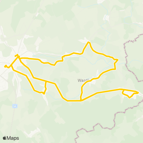 TEC Namur-Luxembourg Bras - Wardin - Bastogne map