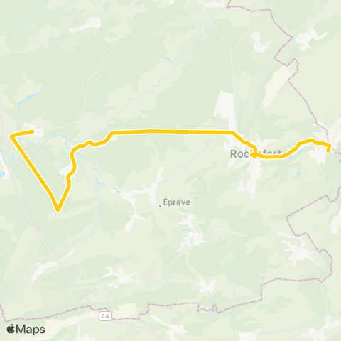 TEC Namur-Luxembourg Jemelle - Villers-sur-Lesse - Ciergnon map