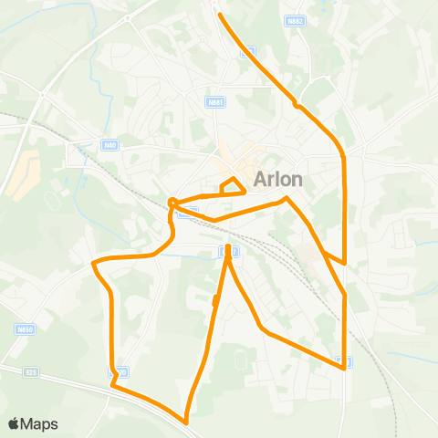 TEC Namur-Luxembourg Arlon - Semois (Ligne Urbaine) map
