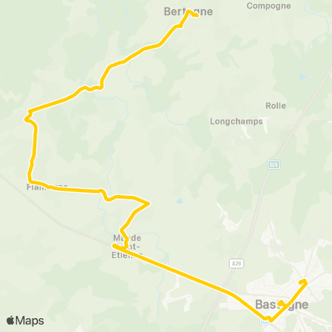 TEC Namur-Luxembourg Salle - Flamierge - Bastogne map