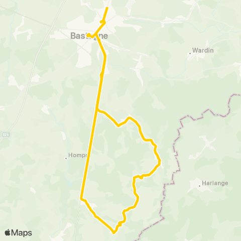 TEC Namur-Luxembourg Bastogne - Villers-la-Bonne-Eau map