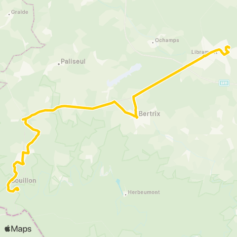 TEC Namur-Luxembourg Bouillon - Libramont map