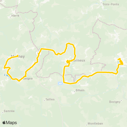 TEC Namur-Luxembourg Manhay - Malempré - Vielsalm map