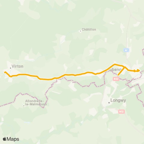 TEC Namur-Luxembourg Aubange - Saint-Mard map
