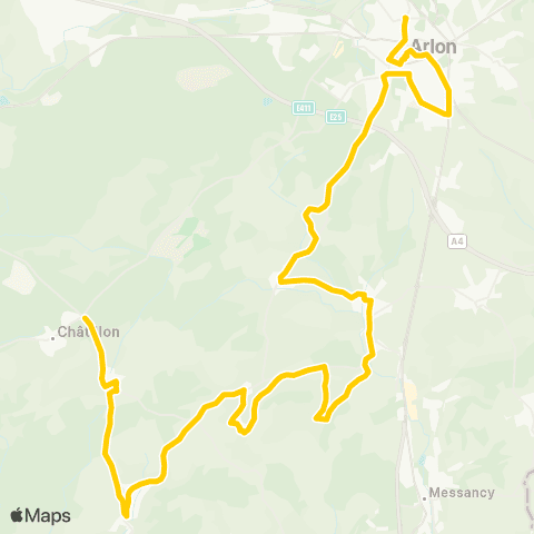 TEC Namur-Luxembourg Châtillon - Rachecourt - Arlon map