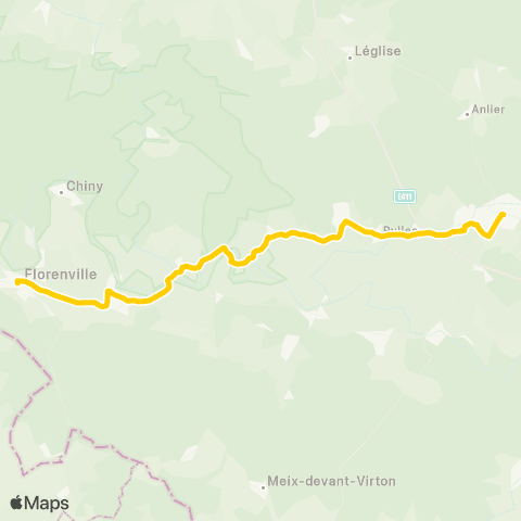 TEC Namur-Luxembourg Habay - Izel - Florenville map