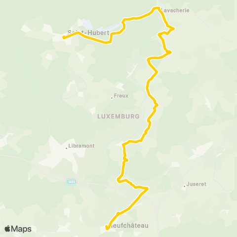 TEC Namur-Luxembourg Saint-Hubert - Neufchâteau map