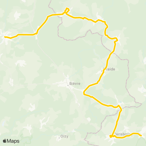 TEC Namur-Luxembourg Gedinne - Paliseul - Bouillon map