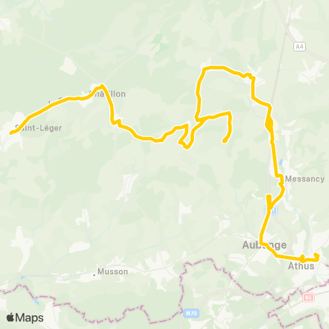 TEC Namur-Luxembourg Saint-Léger - Athus map