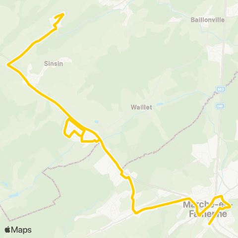 TEC Namur-Luxembourg Nettinne - Marche map