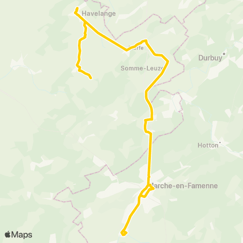 TEC Namur-Luxembourg Havelange - Marche map