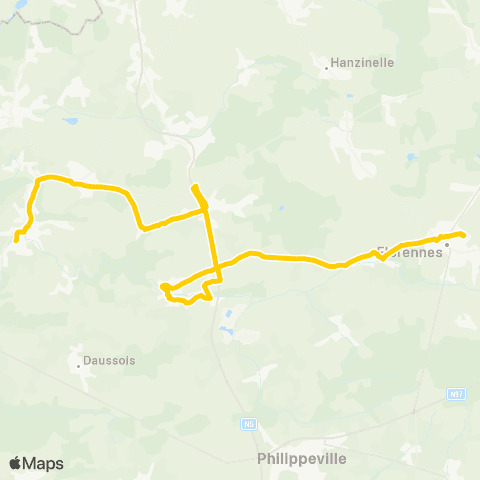TEC Namur-Luxembourg Florennes - Yves-Gomezée - Walcourt map