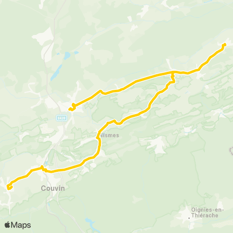 TEC Namur-Luxembourg Pesche - Couvin - Dourbes - Mariembourg map