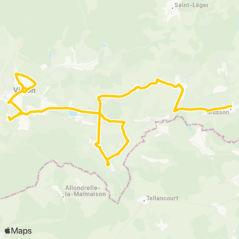 TEC Namur-Luxembourg Musson - Ruette - Virton map