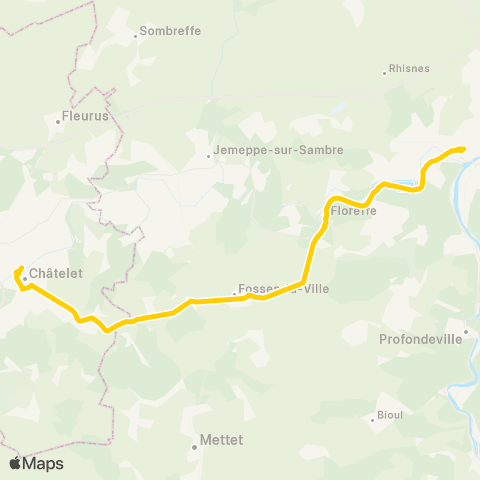 TEC Namur-Luxembourg Namur - Châtelineau map