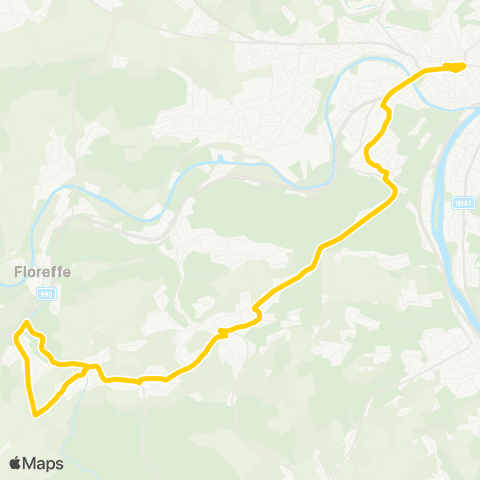 TEC Namur-Luxembourg Namur - Floreffe (Buzet - Sovimont) map