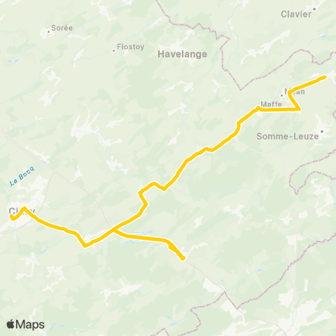 TEC Namur-Luxembourg Ciney - Bonsin map