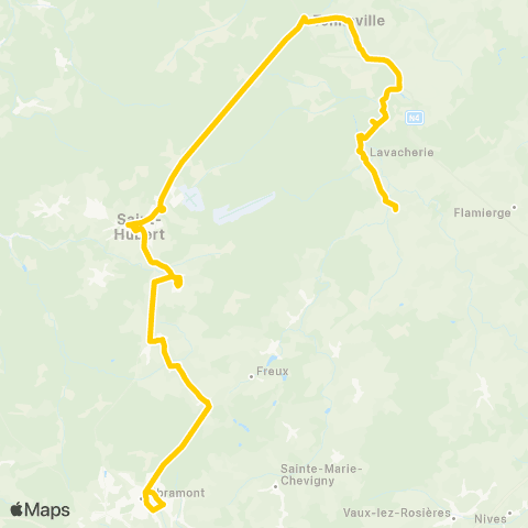 TEC Namur-Luxembourg Amberloup - Saint-Hubert - Libramont map