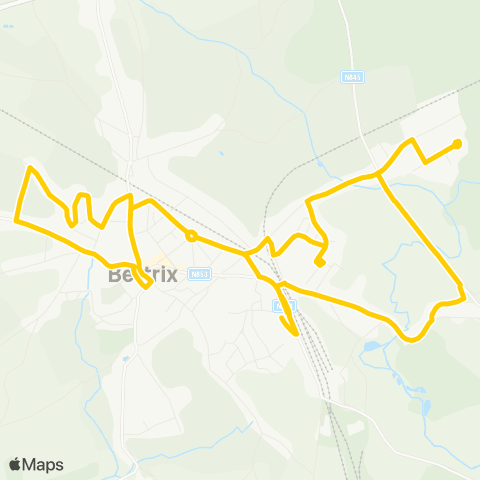 TEC Namur-Luxembourg Circuit Scolaire de Bertrix (Zoning) map