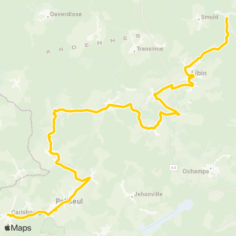 TEC Namur-Luxembourg Poix - Paliseul map