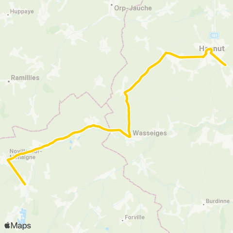 TEC Namur-Luxembourg Eghezée - Hannut map