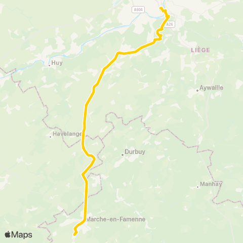 TEC Liège - Verviers Liège - Marche - Marloie map