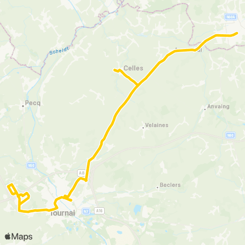 TEC Hainaut Tournai - Ronse / Renaix map