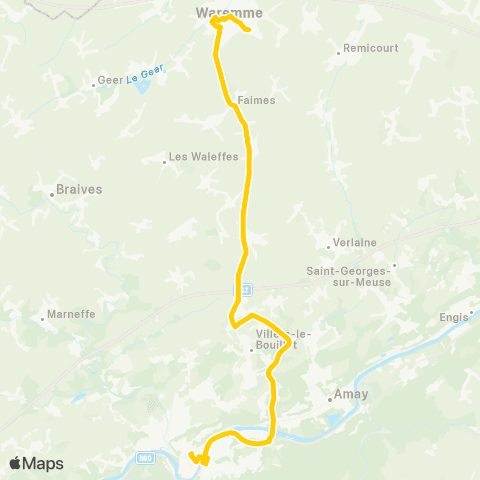 TEC Liège - Verviers Huy - Waremme map