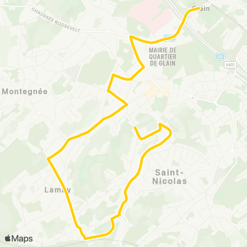 TEC Liège - Verviers Glain - Montegnée - Tilleur - St-Nicolas map