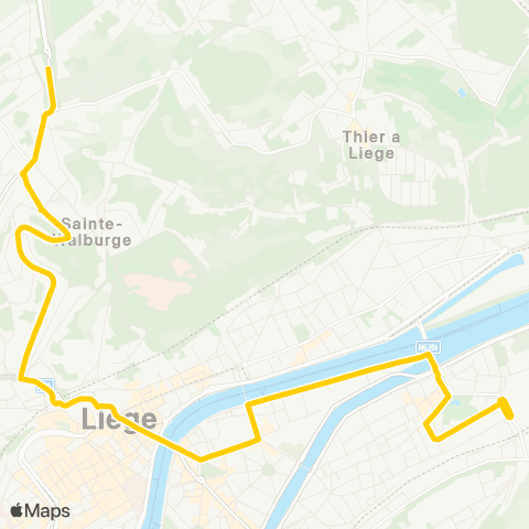 TEC Liège - Verviers Bressoux - Bavière - St-Lambert - P+R Vottem map