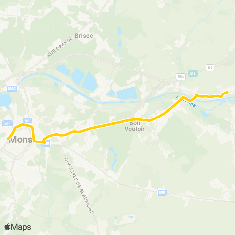 TEC Hainaut Thieu - Mons map