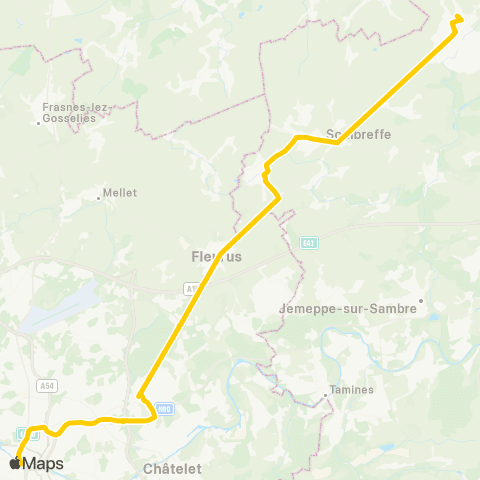 TEC Namur-Luxembourg Gembloux - Charleroi map
