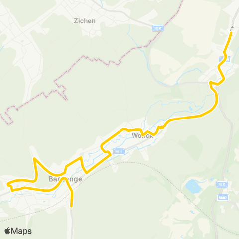 TEC Liège - Verviers Bassenge - Eben-Emael map