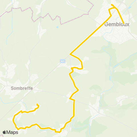 TEC Namur-Luxembourg Gembloux - Corroy-Château - St Martin - Tongrinne map