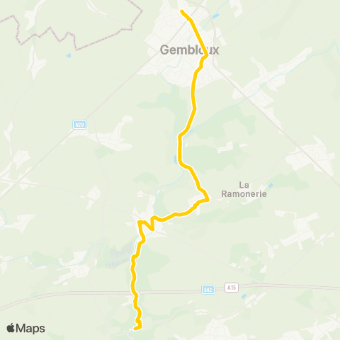 TEC Namur-Luxembourg Gembloux - Bossière - Mazy - Onoz map