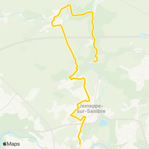TEC Namur-Luxembourg Jemeppe-sur-Sambre - Saint-Martin - Onoz map