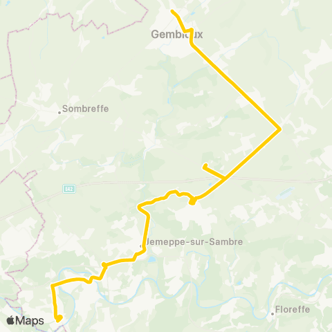 TEC Namur-Luxembourg Gembloux - Tamines map