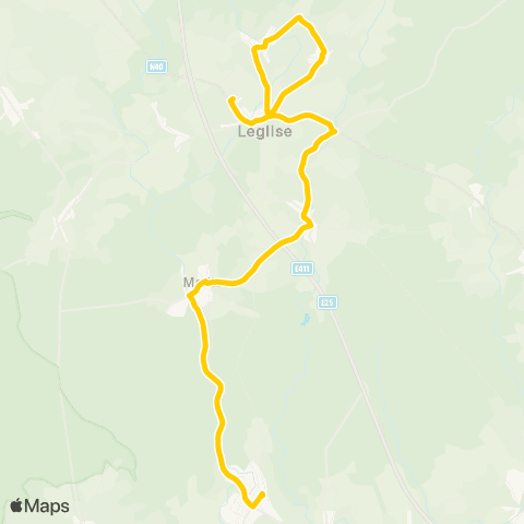 TEC Namur-Luxembourg Léglise - Marbehan map