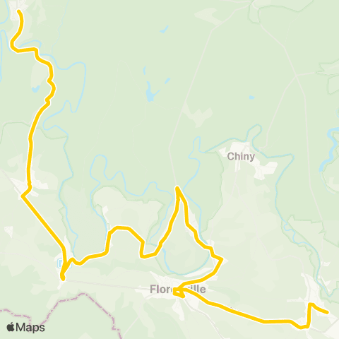 TEC Namur-Luxembourg Herbeumont - Florenville - Izel map