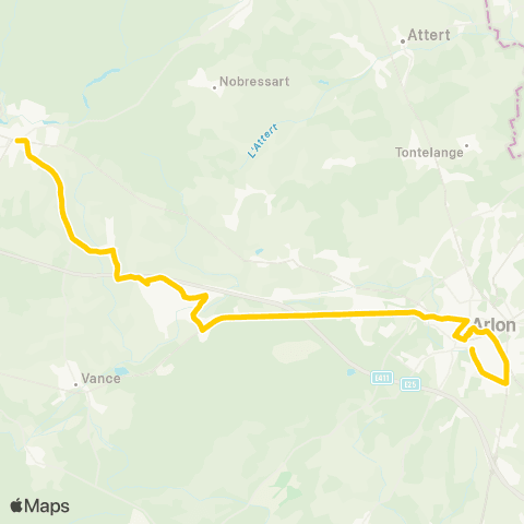 TEC Namur-Luxembourg Habay - Fouches - Arlon map