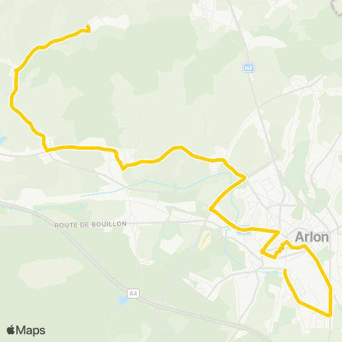 TEC Namur-Luxembourg Lischert - Arlon map