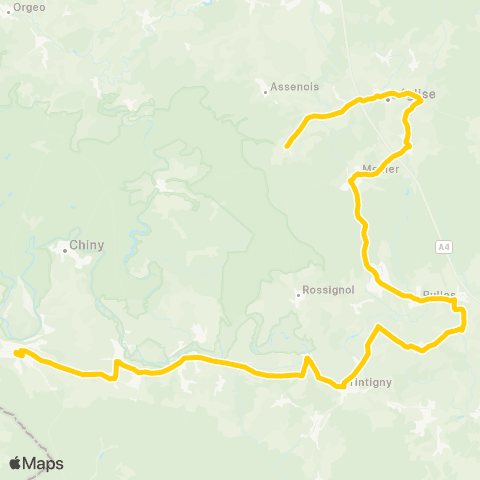 TEC Namur-Luxembourg Les Fossés - Florenville map