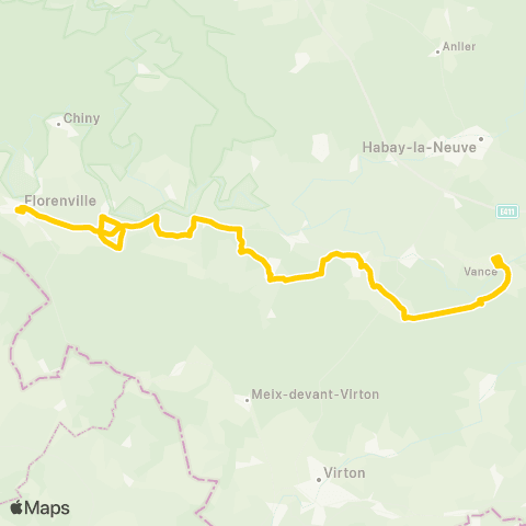 TEC Namur-Luxembourg Vance - Florenville map