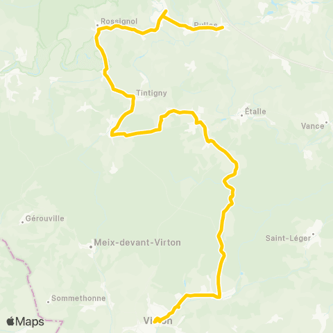 TEC Namur-Luxembourg Houdemont - Virton map