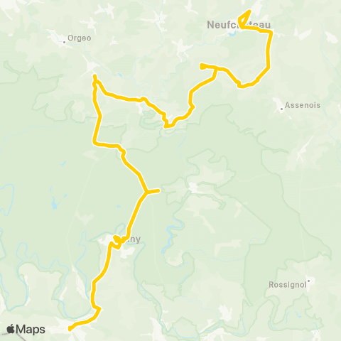 TEC Namur-Luxembourg Florenville - Neufchâteau map
