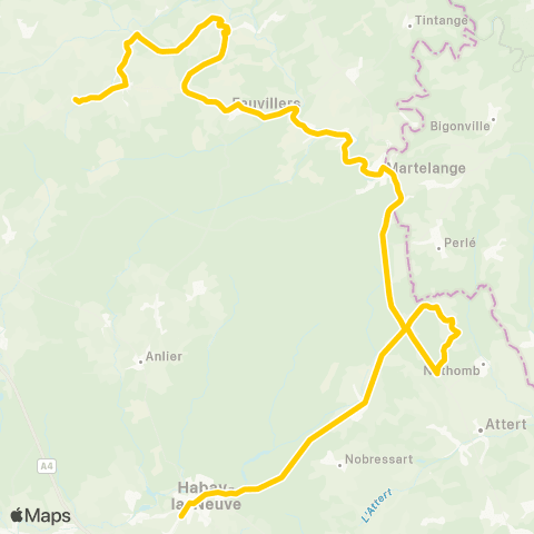 TEC Namur-Luxembourg Traimont - Habay map