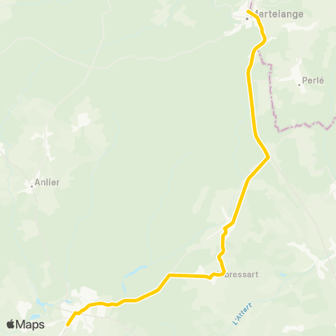 TEC Namur-Luxembourg Martelange - Habay map
