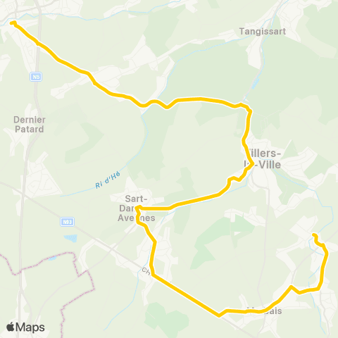 TEC Brabant Wallon Tilly - Genappe map