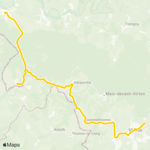 TEC Namur-Luxembourg Florenville - Virton map